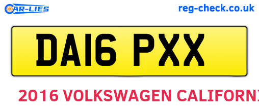 DA16PXX are the vehicle registration plates.