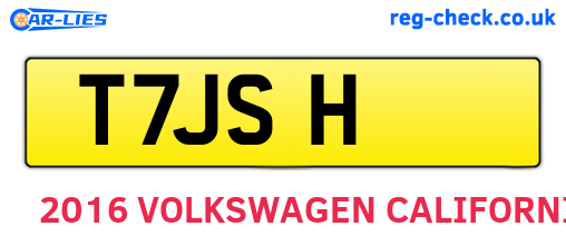 T7JSH are the vehicle registration plates.