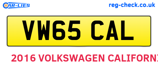 VW65CAL are the vehicle registration plates.