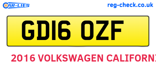 GD16OZF are the vehicle registration plates.