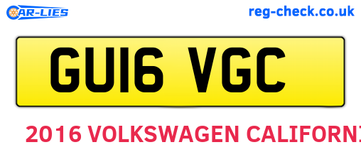 GU16VGC are the vehicle registration plates.