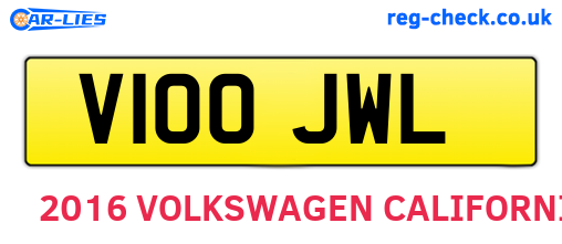 V100JWL are the vehicle registration plates.