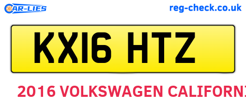 KX16HTZ are the vehicle registration plates.