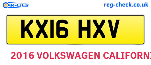 KX16HXV are the vehicle registration plates.