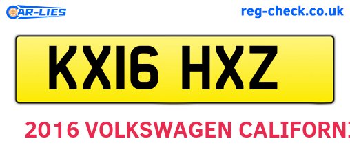 KX16HXZ are the vehicle registration plates.