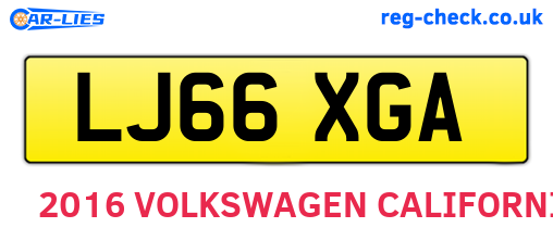 LJ66XGA are the vehicle registration plates.