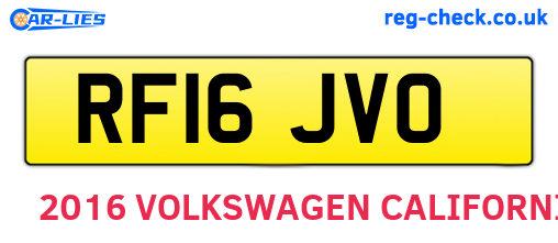 RF16JVO are the vehicle registration plates.