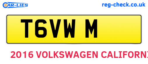 T6VWM are the vehicle registration plates.