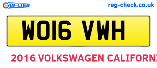 WO16VWH are the vehicle registration plates.