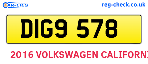 DIG9578 are the vehicle registration plates.
