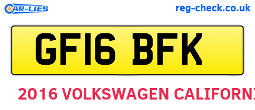 GF16BFK are the vehicle registration plates.
