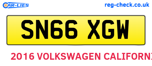 SN66XGW are the vehicle registration plates.