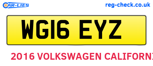 WG16EYZ are the vehicle registration plates.