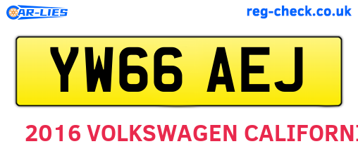 YW66AEJ are the vehicle registration plates.