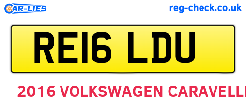 RE16LDU are the vehicle registration plates.