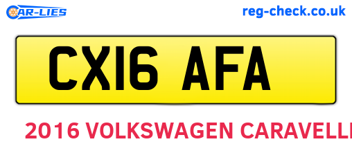 CX16AFA are the vehicle registration plates.