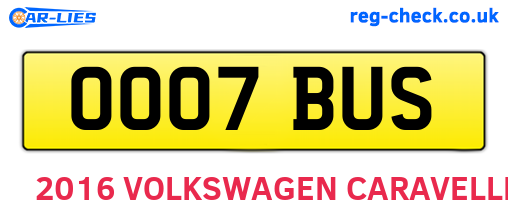OO07BUS are the vehicle registration plates.
