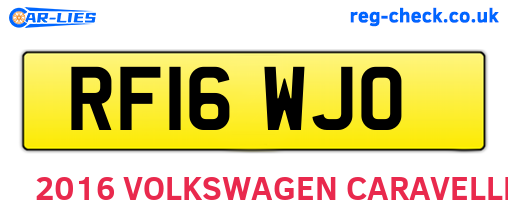 RF16WJO are the vehicle registration plates.