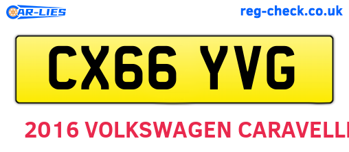 CX66YVG are the vehicle registration plates.