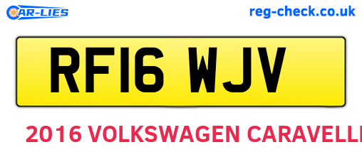 RF16WJV are the vehicle registration plates.