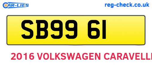 SB9961 are the vehicle registration plates.