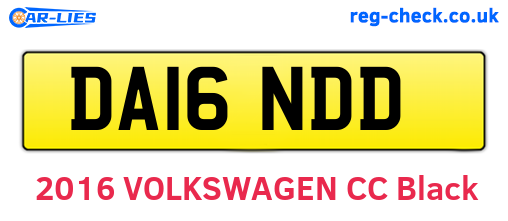 DA16NDD are the vehicle registration plates.