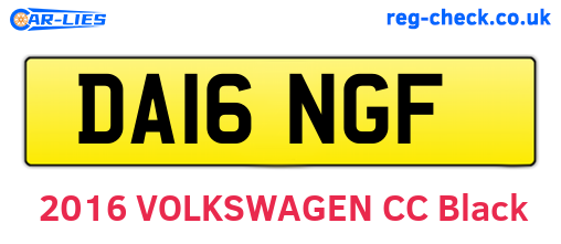 DA16NGF are the vehicle registration plates.
