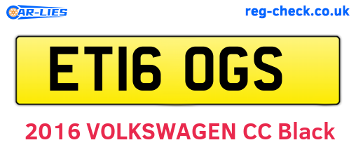 ET16OGS are the vehicle registration plates.