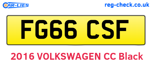 FG66CSF are the vehicle registration plates.