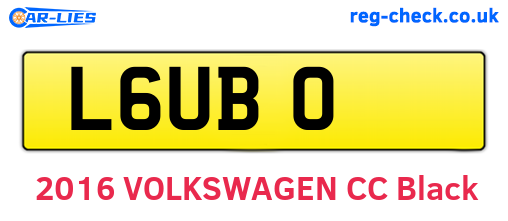 L6UBO are the vehicle registration plates.
