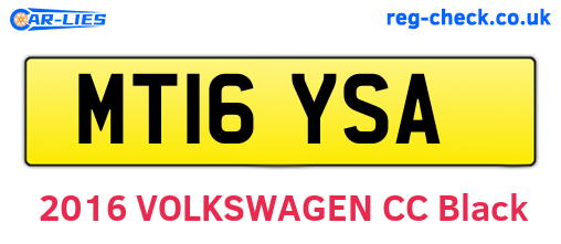 MT16YSA are the vehicle registration plates.