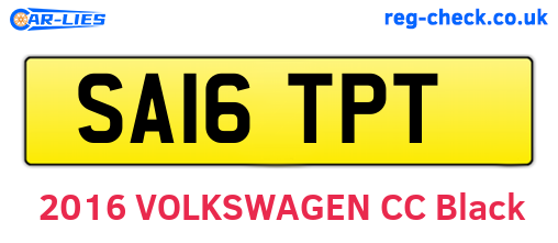 SA16TPT are the vehicle registration plates.