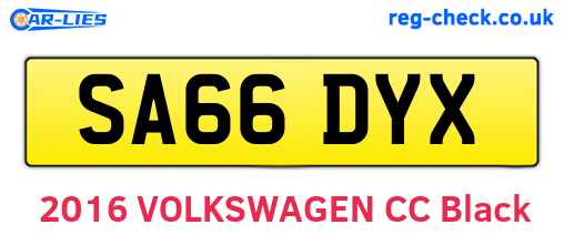 SA66DYX are the vehicle registration plates.