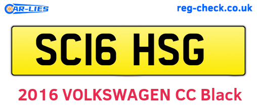 SC16HSG are the vehicle registration plates.