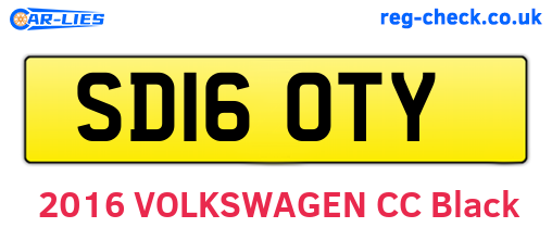 SD16OTY are the vehicle registration plates.