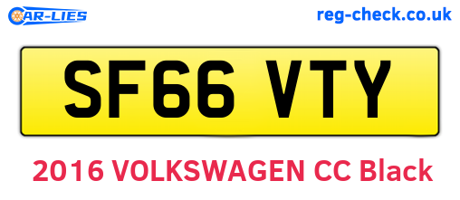 SF66VTY are the vehicle registration plates.