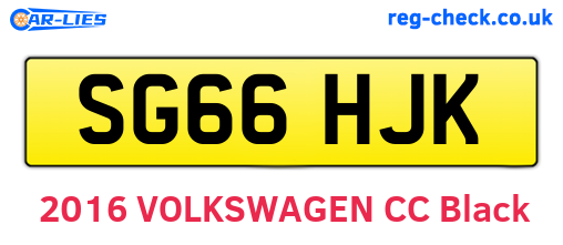 SG66HJK are the vehicle registration plates.