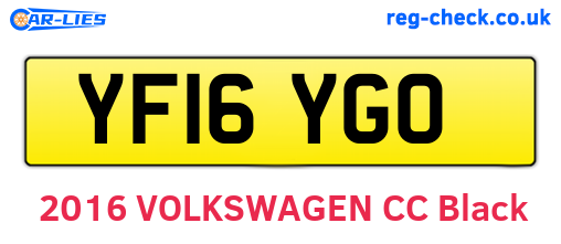 YF16YGO are the vehicle registration plates.