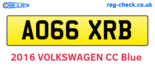 AO66XRB are the vehicle registration plates.