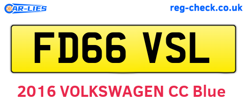 FD66VSL are the vehicle registration plates.