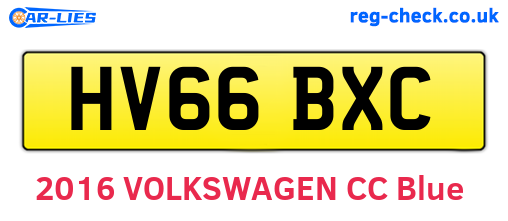 HV66BXC are the vehicle registration plates.