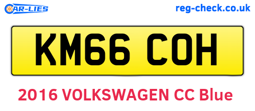 KM66COH are the vehicle registration plates.