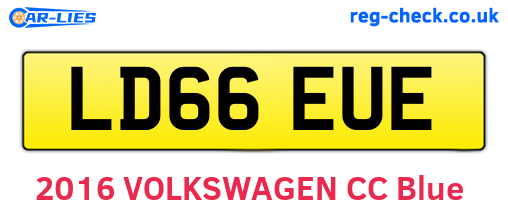 LD66EUE are the vehicle registration plates.