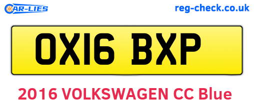 OX16BXP are the vehicle registration plates.