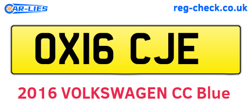 OX16CJE are the vehicle registration plates.