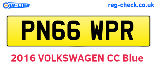 PN66WPR are the vehicle registration plates.