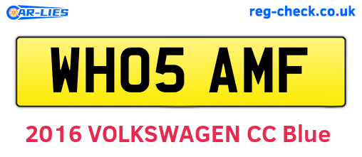 WH05AMF are the vehicle registration plates.