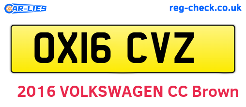 OX16CVZ are the vehicle registration plates.