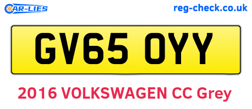 GV65OYY are the vehicle registration plates.