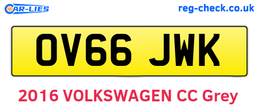 OV66JWK are the vehicle registration plates.